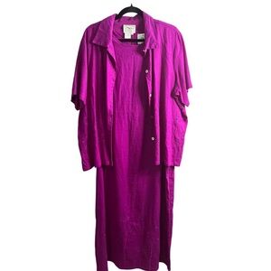 Vibrant Pink Dress and Shirt Set